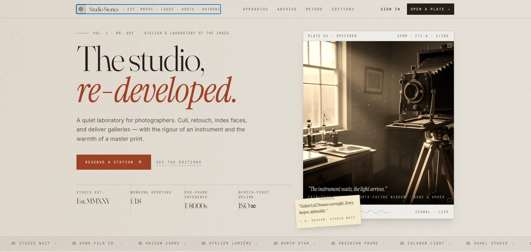 Studio Stories, screenshot 1