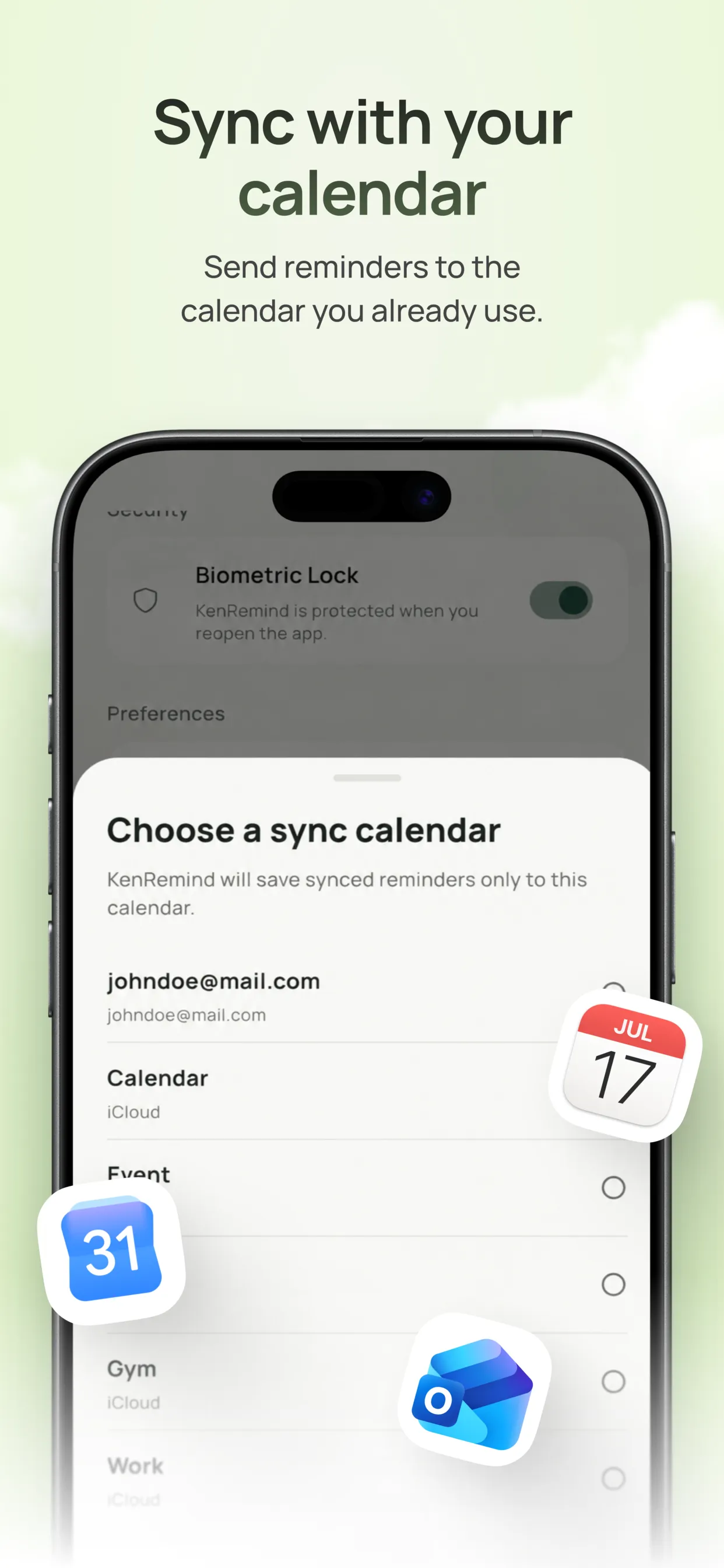 KenRemind, screenshot 2