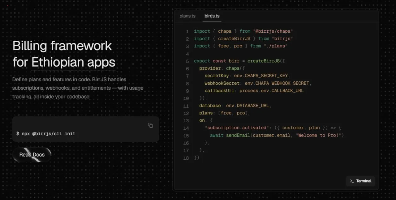 BirrJS, screenshot 1
