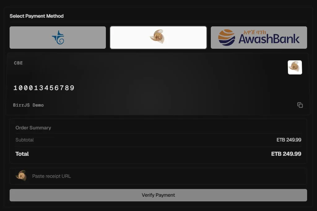 BirrJS, screenshot 2