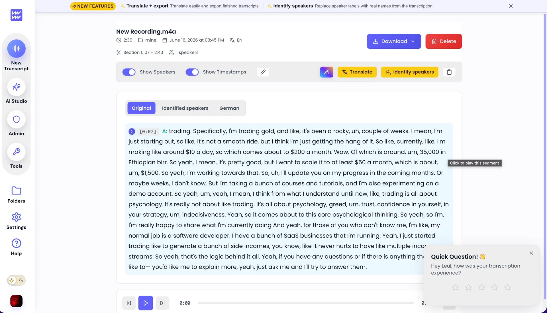 Scriber GPT, screenshot 3